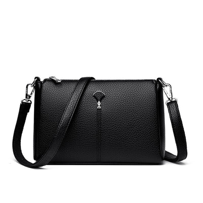 Top Quality Pu Leather Female Crossbody Three Layers Pockrts Bag Elegant Shoulder Bags for Women Casual Purses and Handbags Sac