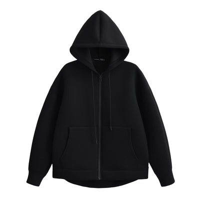 HH Autumn Winter Women's Zipper Hoodie Coat High Street Double Pockets Oversize Jakcet Loose Sweatshirts Outerwear Top