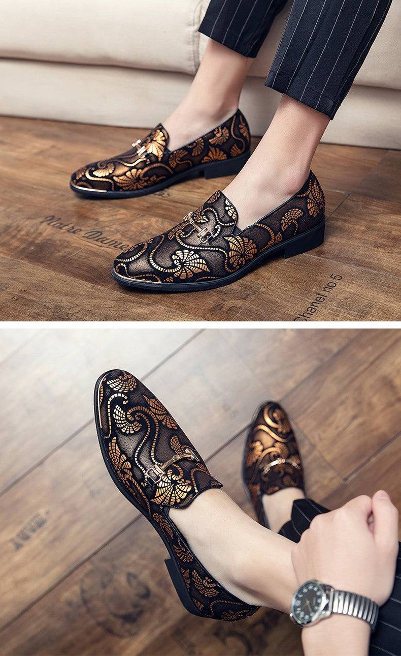 New pointed British men's business dress set with leather shoes and oversized men's shoes, fashionable and versatile