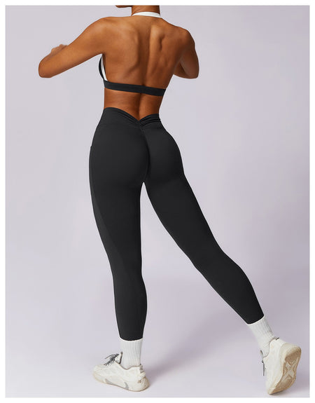 Yoga Set 2PCS Women Sportswear Push Up Workout Clothes Athletic Wear Gym Legging Fitness Bra Crop Top Long Sleeve Sports Suits