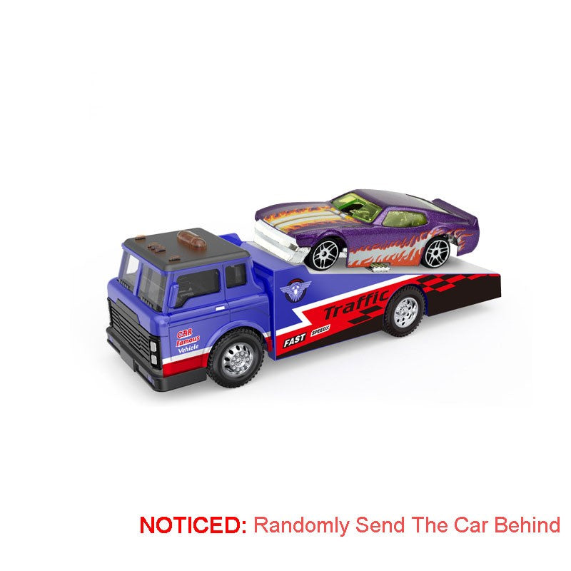 1:64 Scale Container Truck Miniature Model Toy Cars Metal Diecast Trailer with Pull Back Transport Vehicle Toys for Kids Gifts