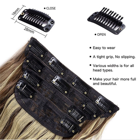4Pcs/Set 20Inch Synthetic Hair Clip In Long Wavy Thick Hairpieces For Women Full Head Synthetic extenciones para el cabello