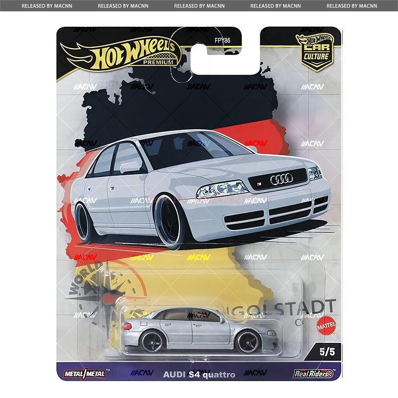 Hot Wheels Premium Car Culture World Tour 1/64 Diecast Volkswagen Golf Brasilia Audi S4 Quattro Alfa Vehicle Model Toy