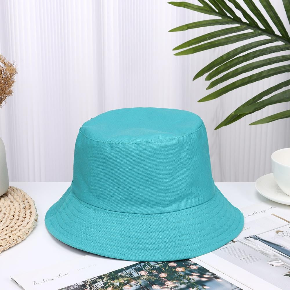 Cotton Summer Foldable Bucket Hat Unisex Women Outdoor Sunscreen Hat Pure Color Fishing Hunting Cap Men Basin Chapeau Beach Cap