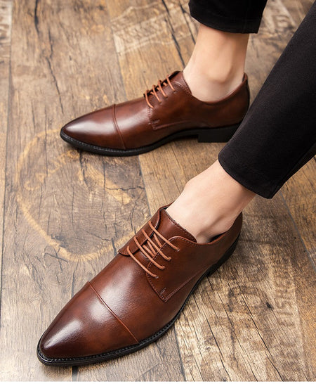 Classic Oxford Leather Shoes For Men Casual Business Wedding Shoes High Quality Men's Dress Formal Social Leather Shoes Male