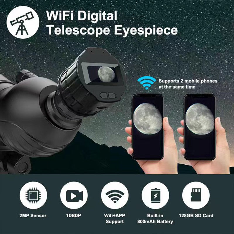? 1920X1080 Eyepieces Camera WiFi Electronic 1.5'' High-Definition Screen Portable Recorder Telescopes with APP Connection