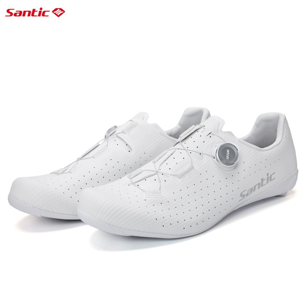 Santic Carbon Fiber Cycling Shoes Outdoor Wear Resistant Road Riding Sneakers Unisex Men Women Adjustable Pro Racing Bicyle Shoe