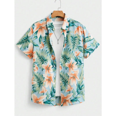 Hawaiian Shirt Man Print Casual Thin Beach Slim Fashion Shirt High Quality Luxury Black Social Vintage Funny Oversized Clothes