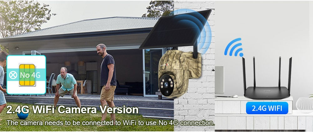 LS VISION 2K 4G Solar Security Cameras WIFI Wireless Outdoor 360° Live View Animal Monitoring Camouflage Color Battery PTZ Cam