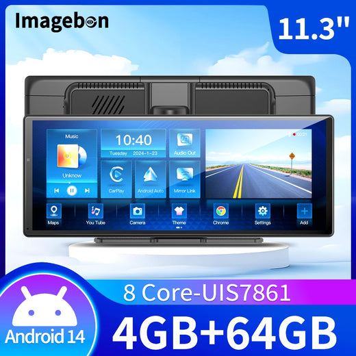 W60 11.3''  8 Core Android 14  6+128GB Multimedia Player Carplay&Android Auto 5G WiFi Google Play Youtube Netflix OTA Upgrade