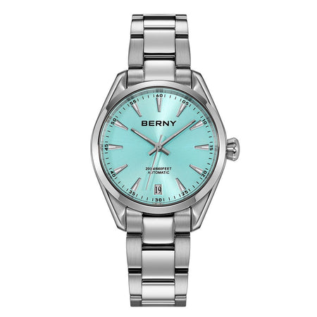 BERNY Automatic Women Watch PT5000 Sapphire Mechanical Elegant Women's Swim Watches 20ATM Full Stainless steel Swim Wristwatch