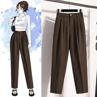 Plus Size Pants Woman 2025 Autumn Winter New Arrival High Waist Suit Pants High Quality Korean Style Straight Trousers