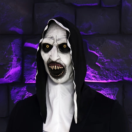 New Mask Frightening Nun Costume Synthetic Latex Street Style Horror Accessory Realistic Details Halloween Horror Theme Events