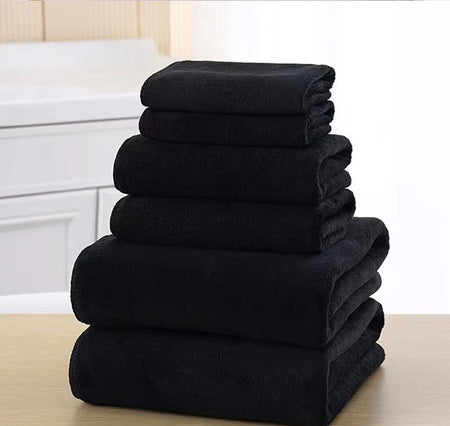 Black Microfiber Salon Hair Drying Towel Guest Used Hand Towels Hair Stylist Spa Bath Hair Drying Towel Cleaning Towel