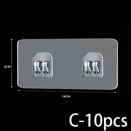 Waterproof Strong Adhesive Hook Shelf Sticker for Bathroom Kitchen Wall Shelf Rack Kitchen Sticking Wall Screw Hook Storage rack