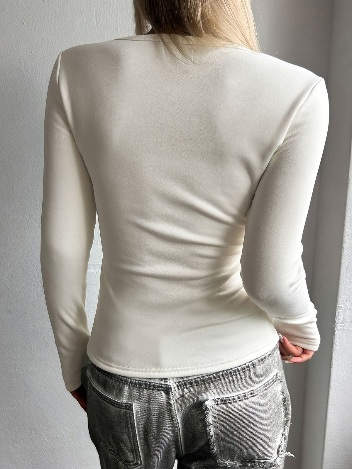 Autumn and winter base warm Women's T-shirt Slim Women T-shirt Long-sleeved for Female Thin White Tops Woman Tees Shirt