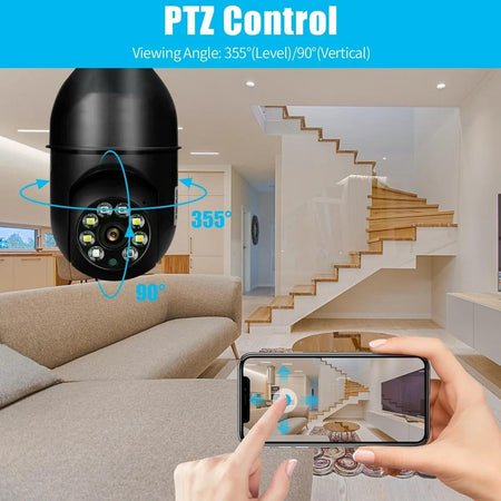 Tuya 5MP 5G E27 Bulb Security Monitor Cam Wireless Automatic Human Tracking Night Vision Full Colour Surveillance Camera