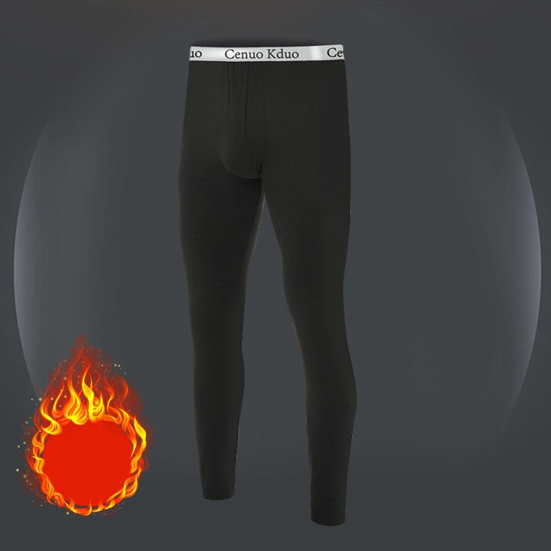 Men's Thermal Underwear Pants, Slim Leggings, Fleece Thickened Skinny Warm Long Pants, Men's Warm Pants For Autumn Winter