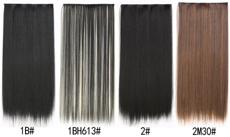 16 Clips in Hair Extensions 24Inchs Long Straight Hairstyle Synthetic Blonde Black Hairpieces Heat Resistant Fake Hair 6Pcs/Set