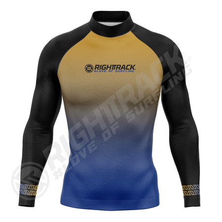 New Men's Surfing Shirt Camouflage Gradient Lycra Rashguard RIGHTTRACK Surf Sportswear Beach UV Protection Swimwear UPF50+