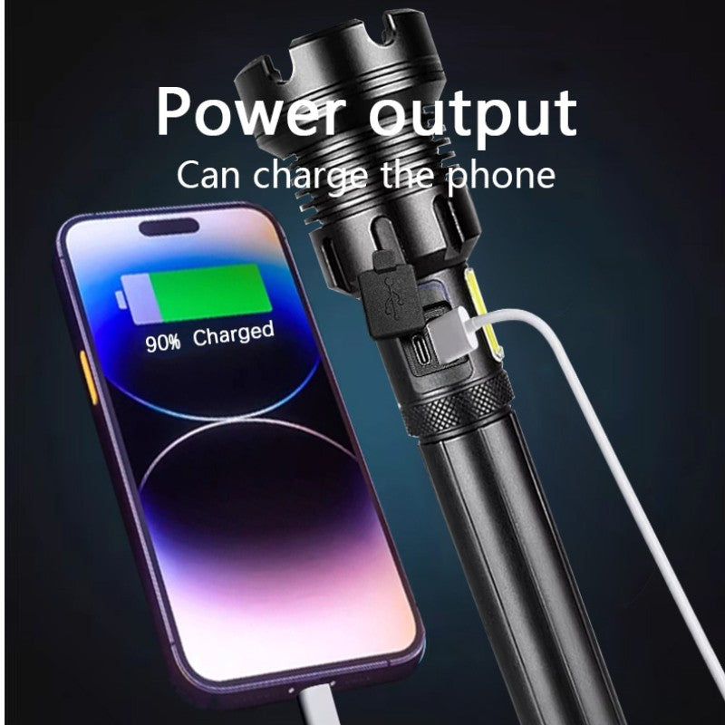 High Power Led Flashlight XHP390 High Lumen 10000000 Rechargeable Most Strong Light Lamp Tactical Lantern Camping Outdoor Torch