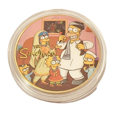 The Simpsons Metal Crafts Commemorative Coins Anime Peripheral Collection Coins Cute Cartoon Gold Coin Lucky Coin Kids Toys Gift