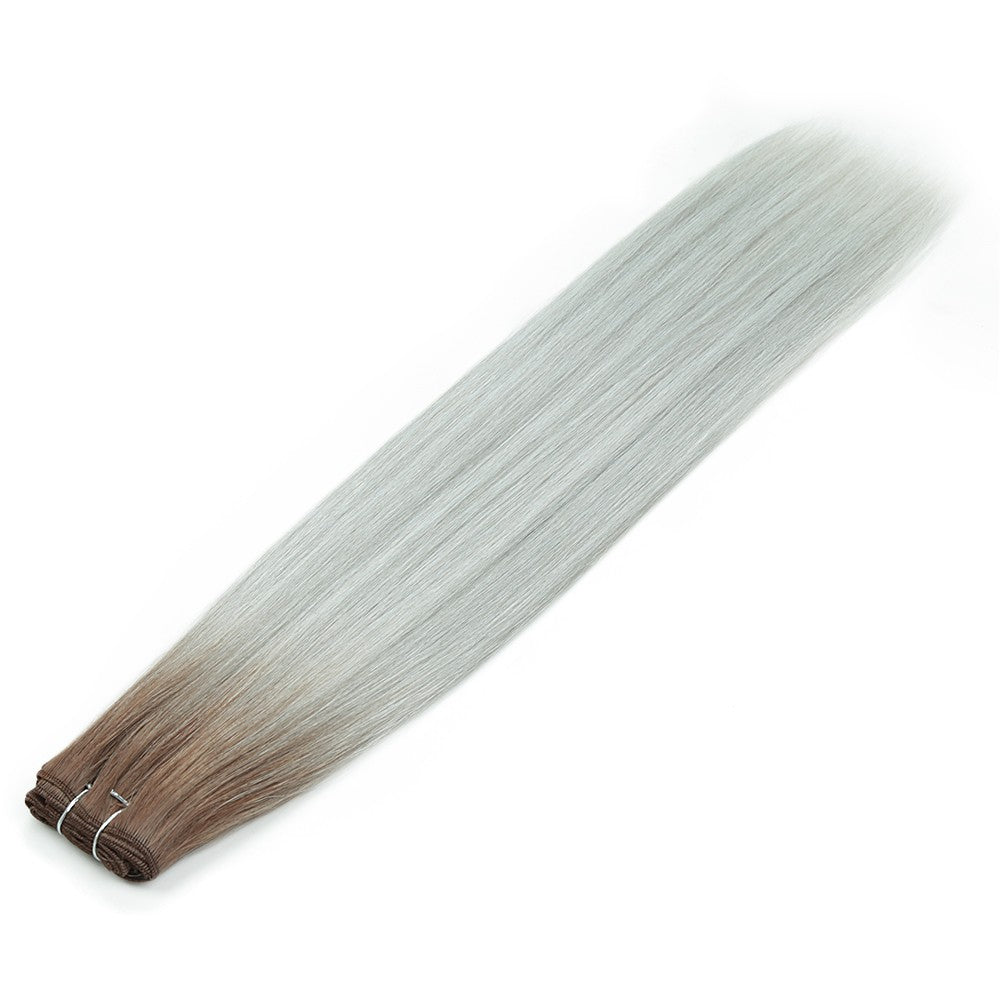 Alibaby Straight Hair Bundles Extensions Smooth Ombre Hair Weaving 26Inch Long Synthetic Straight Hair Bundles Full to End 150g