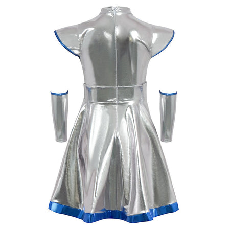 Cyber Alien Laser Reflective Alien Cosplay Dress, Adult and Children's Party Outfit, Including Tentacle Headpiece