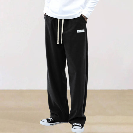 Mens Corduroy Joggers Pants Casual Cargo Pants Drawstring Elastic Waist Baggy Tapered Sweatpants with Pockets Outdoor Sweatpants