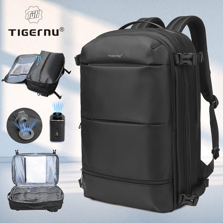 Tigernu Vacuum Backpacks Men Expandable Bags 17inch Laptop Backpack Bags Male Travel Backpacks Large Capacity Backpack Women Bag