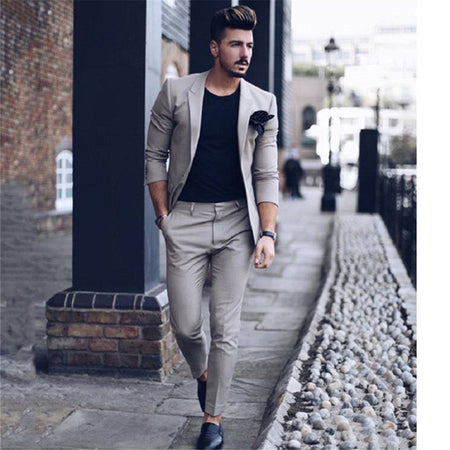 CustomizedFashion Brown Groom Tuxedos Peak Lapel Groomsmen Mens Wedding Dress Excellent Man Jacket Blazer Business Suit(Jacket+P