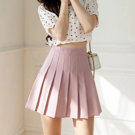 White Women Pleated Skirts Summer High Waist Zipper Girls Dancing JK Mini Skirts Black Fashion Student A Line Faldas 2024