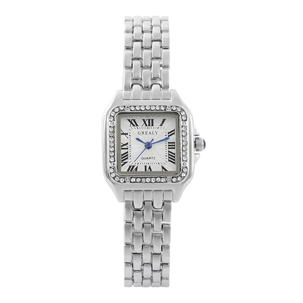 2025 Luxury Women's Fashion Square Watches Gold Alloy Strap Ladies Quartz Wristwatches Qualities Female Roman Scale Clock