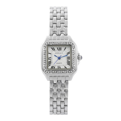 2025 Luxury Women's Fashion Square Watches Gold Alloy Strap Ladies Quartz Wristwatches Qualities Female Roman Scale Clock