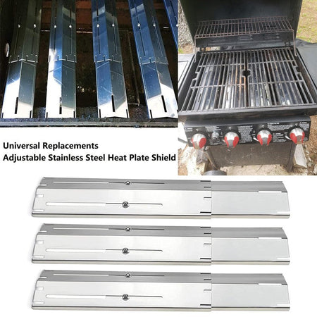 Universal Heat Plates Tent Shield Grill Parts Stainless Steel Adjustable Burner Cover Flame Tamer for Nexgrill Parts Charbroil