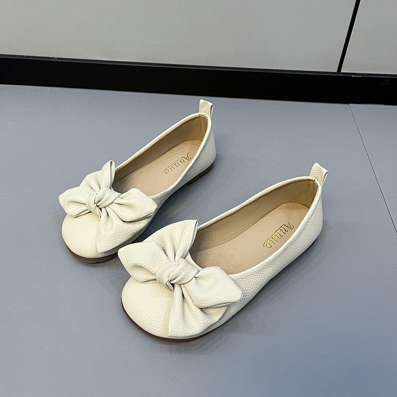 New Luxury Designer Shoes for Women Fashion Butterfly-knot Square Toe Party Leather Ballet Flats Ladies Flat Shoes Loafers Women