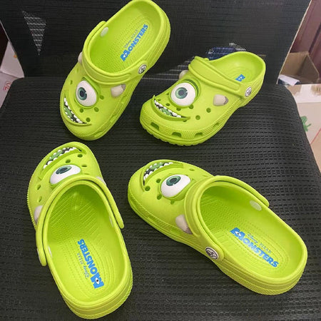 Disney Mcqueens Pixar Cartoon Solid Waterproof Slippers Hole Sandals Outdoor Sand Sandals Casual Breathable EVA Adult Shoes Gift