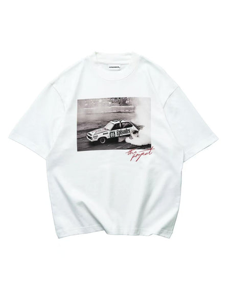 Trendy Y2K car pattern print simple casual men T-shirt retro European American Gothic high street punk Harajuku short sleeve