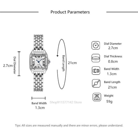 2025 Luxury Women's Fashion Square Watches Gold Alloy Strap Ladies Quartz Wristwatches Qualities Female Roman Scale Clock