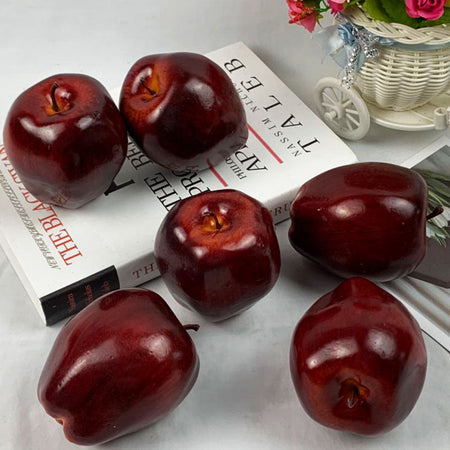 5PCS 8x9.5cm Artificial Fruit Fake Apple Food Photography Props Christmas Halloween Party Home Decoration Fake Fruits Ornaments