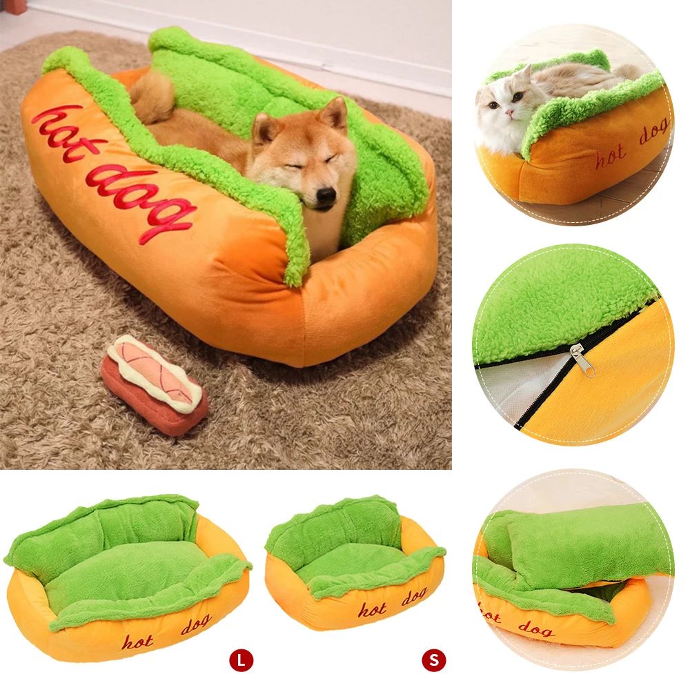 Pet Bed Hot Dog House Lounger Bed Kennel Mat Soft Fiber Pet Dog Puppy Warm Removable Washable Waterlon for Cats