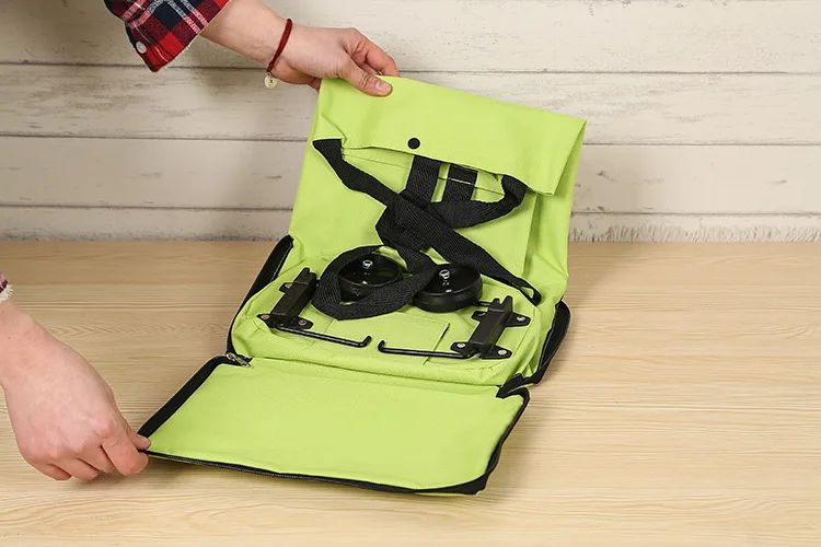 Foldable Square Oxford Cloth Shopping Cart Bag with Wheels Vegetable Buying Car Trolley Bag Durable Market Research Bag