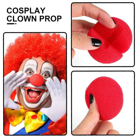 200/1PCS Red Funny Clown Nose Foam Sponge Ball Nose Cosplay Costume Make Up Props Circus Halloween Party Decoration Supplies