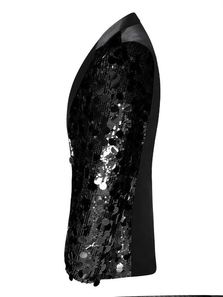 New Men Luxury Sequin Suit Jacket Silver / Gold Fashion Singer Bar KTV Dance Party Stage Performance Dress Blazers Coats