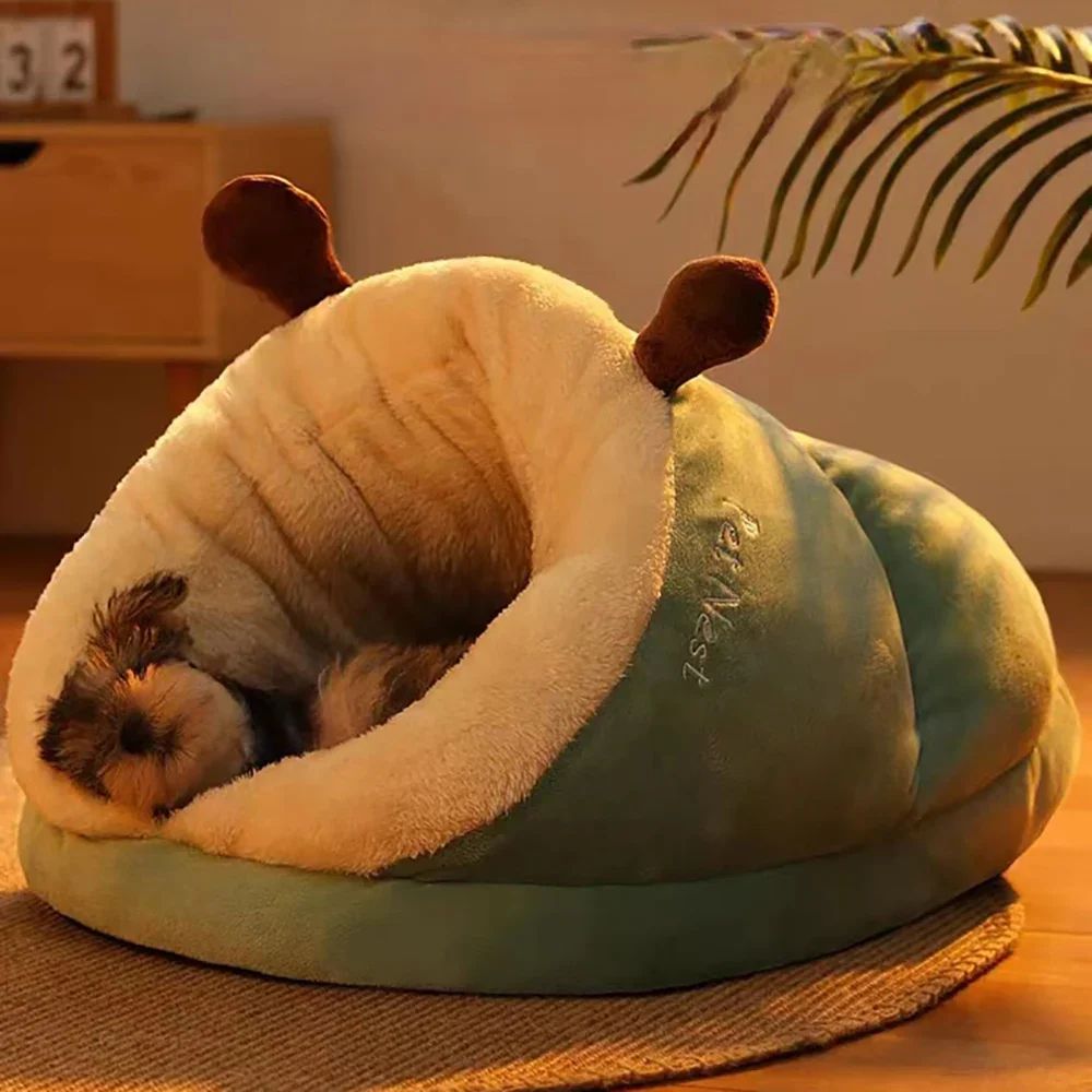 Winter Warm Small Dog Kennel Bed Breathable Dog House Cute Slippers Shaped Dog Bed Cat Sleep Bag Foldable Washable Pet House