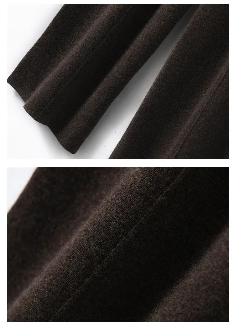 High Waist Wide Leg Pants Mid-Seam Knitted Trousers Drawstring Waist Belted Floor-Length Pure Color Versatile Autumn Winter Casu