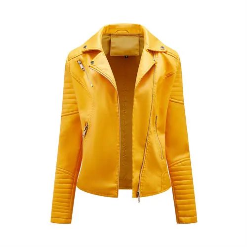 Black Women Faux Leather Jacket Spring Autumn Zipper Casual Pu Coat Female Biker Outerwear Ladies Clothes S-XXXL
