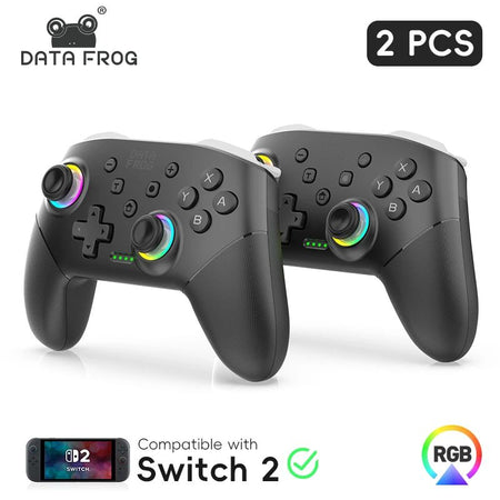 DATA FROG 2Pcs Wireless Pro Controller For Switch OLED/Switch Lite PC Gaming Gamepad Six Axis Gyro Dual Shock Turbo Function Gam