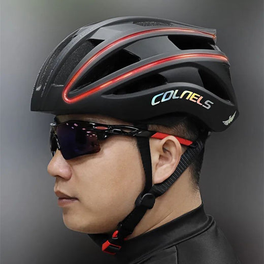 COLNELS Professional Cycling Helmet USB Charging Tail Light with Light Bar Outdoor Riding Sports Road Racing Bicycle Helmet
