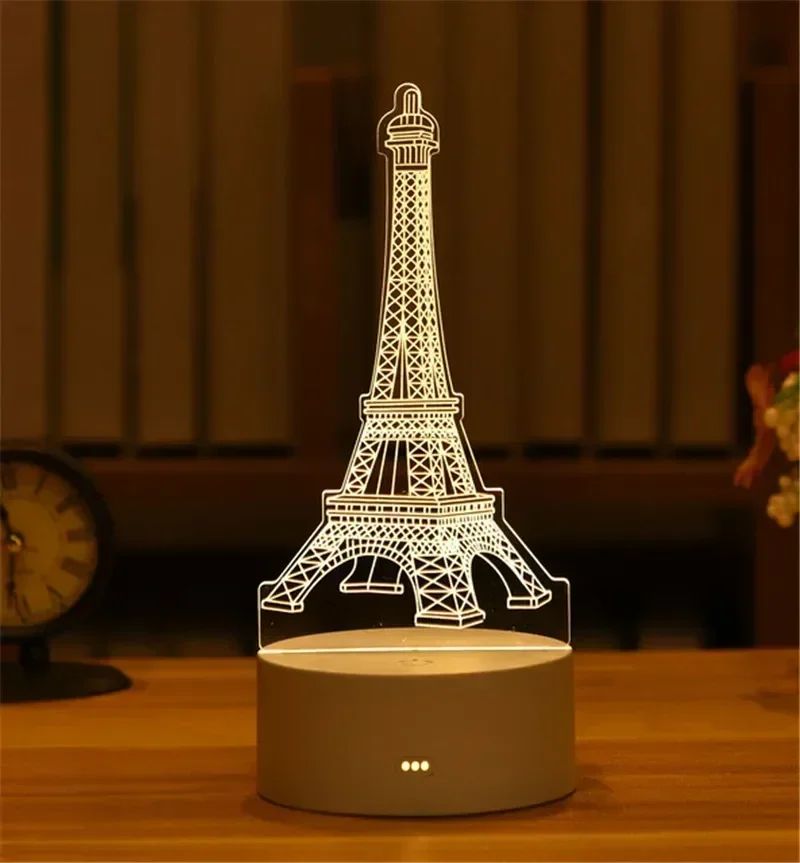USB Operated 3D Acrylic LED Night Light Festival Birthday Kids Gifts Bedroom Bedside Decor Night Lamp Home Novelty Lighting